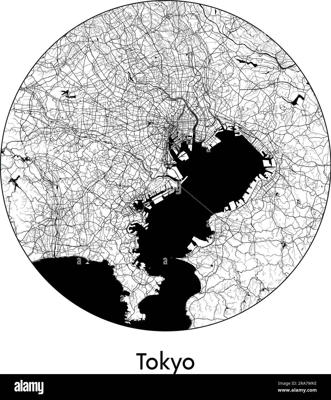 City Map Sendai Japan Asia vector illustration black white Stock Vector
