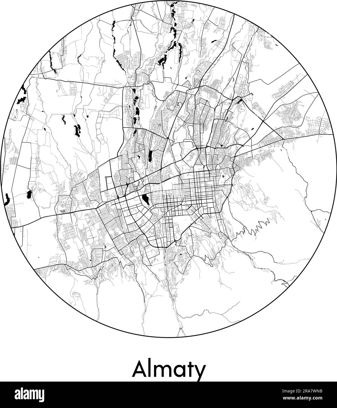 city-map-almaty-kazakhstan-asia-vector-illustration-black-white-stock-vector-image-art-alamy