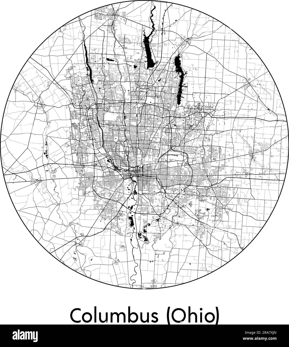 City Map Columbus (Ohio) United States North America vector