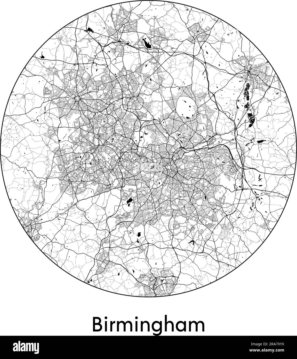 City Map Birmingham United Kingdom Europe vector illustration black ...