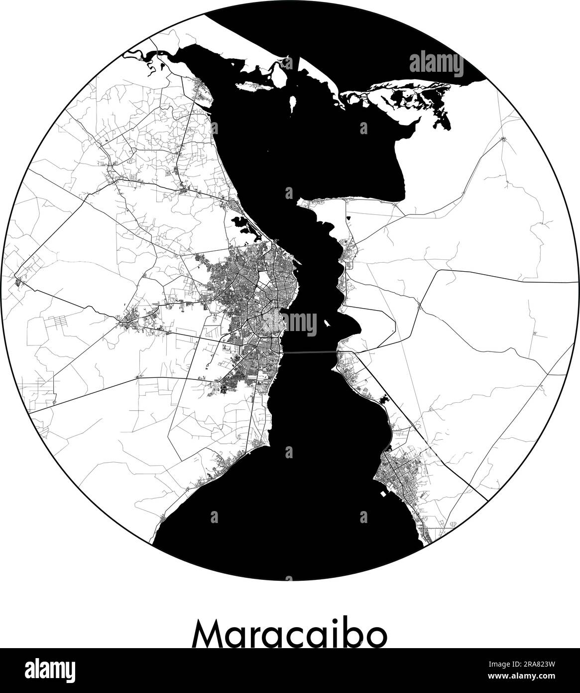 City Map Maracaibo Venezuela South America vector illustration black ...