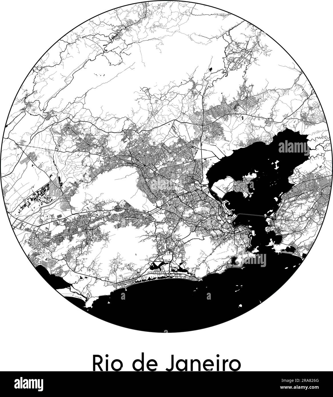 Rio map Stock Vector Images Alamy - City Map Rio De Janeiro Brazil South America Vector Illustration Black White 2RA826G
