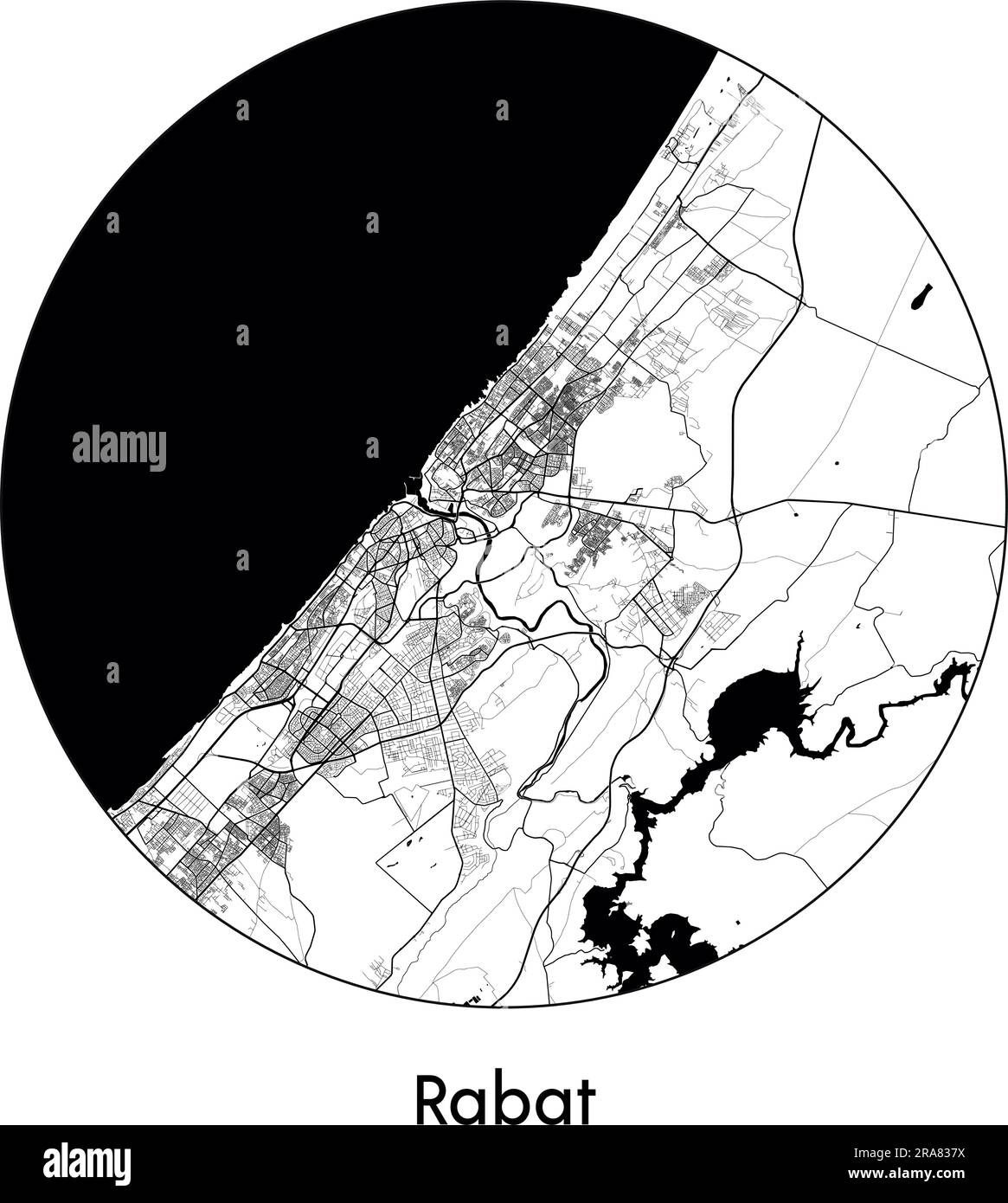 City Map Rabat Morocco Africa vector illustration black white Stock Vector Image & Art Alamy