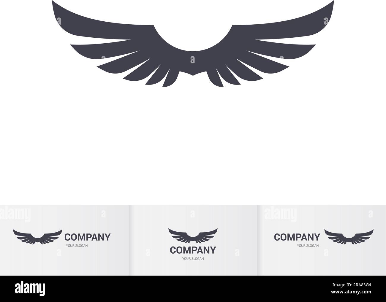 Eagle soaring rising Wings Logo design vector template. Luxury
