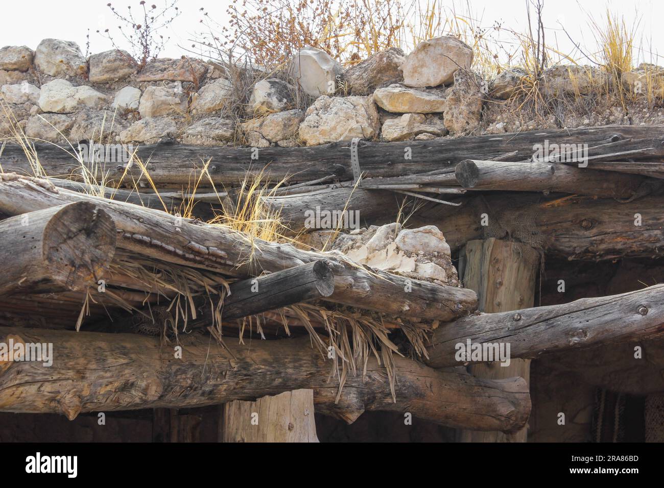 A primitive roof on a typical Galilean home in the Nazareth Village