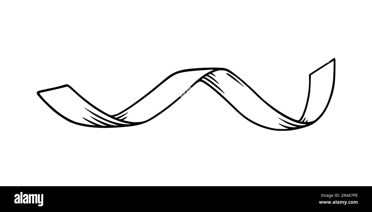 Ribbon label clipart. Handdrawn ribbon scroll. Sketch vector