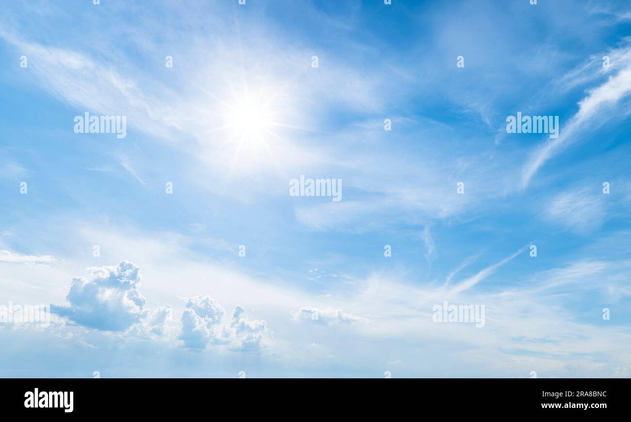Evening cloudy sky with different cloud shapes stock photo alamy