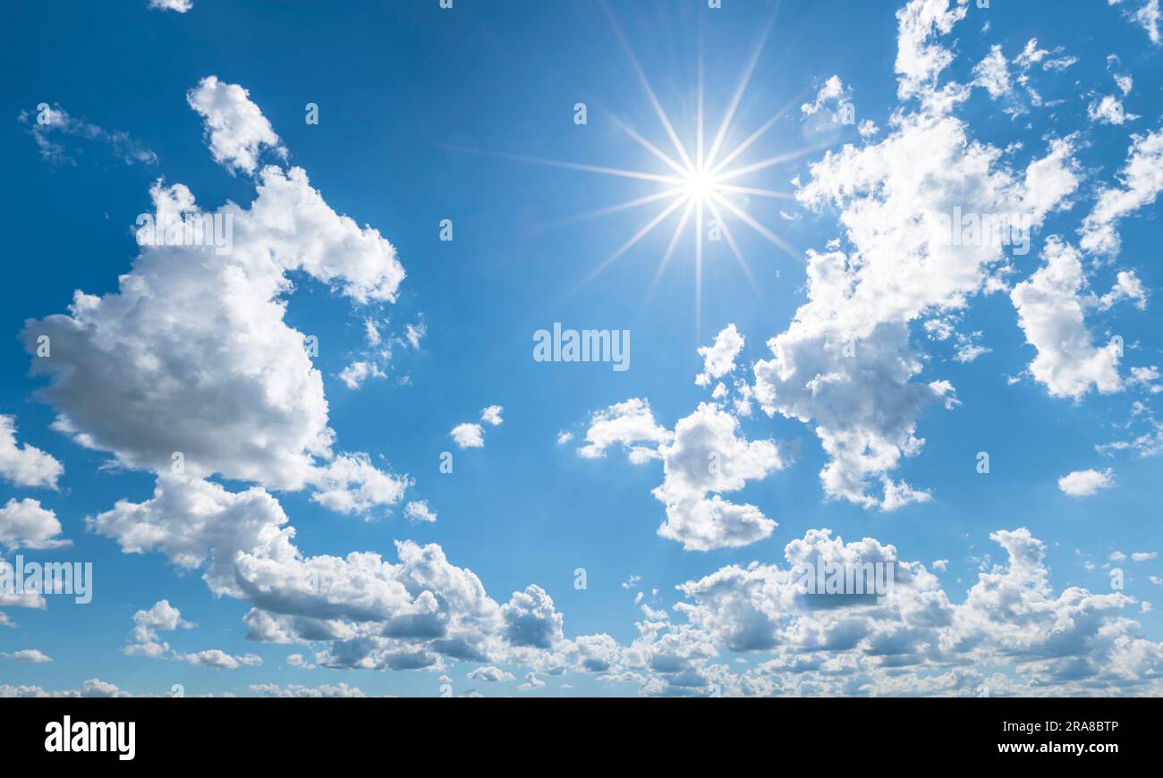 Bright sunshine with loosely clouded skies Stock Photo