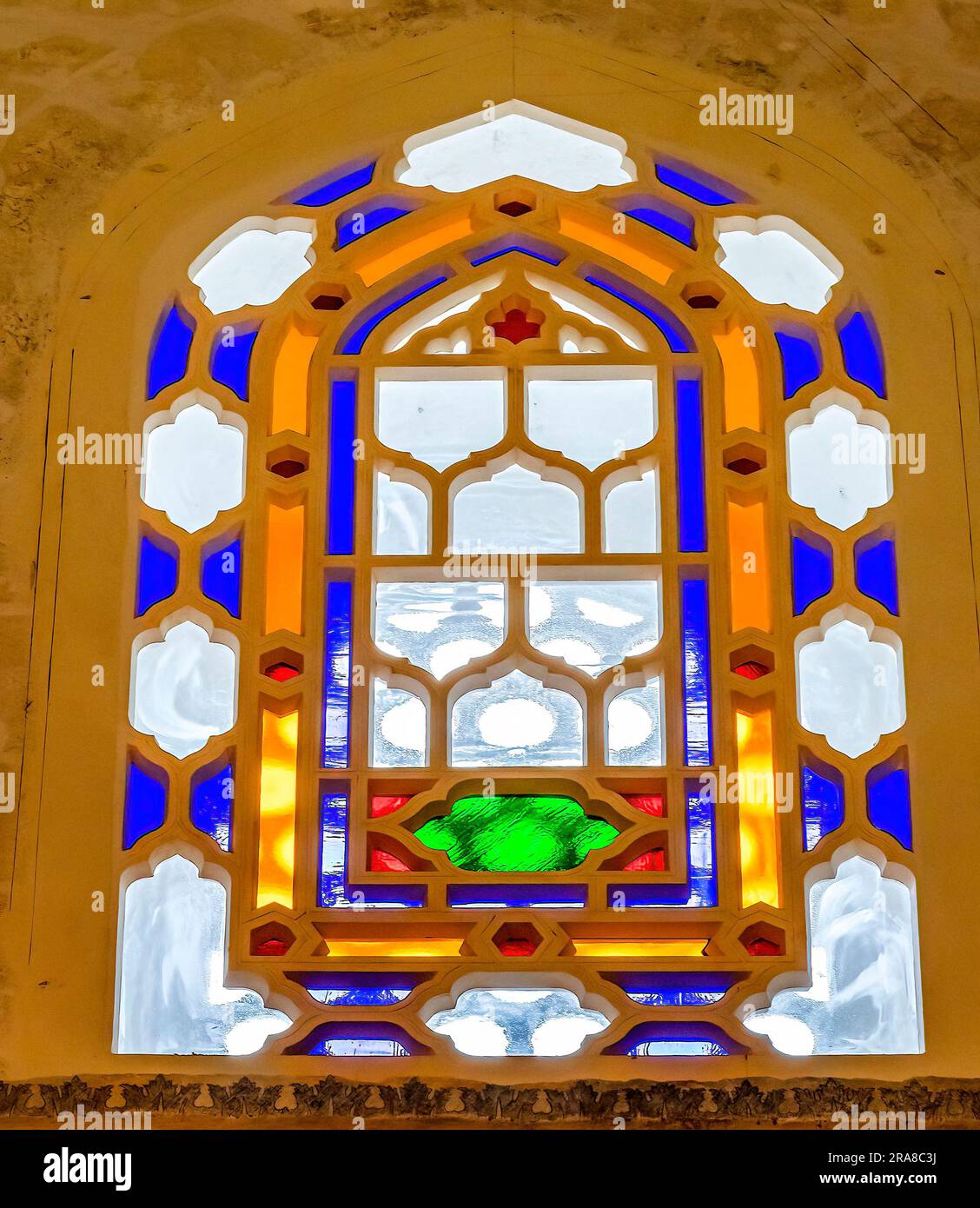 Blue Mosque Basilica Colorful Stained Glass Istanbul Turkey. Blue