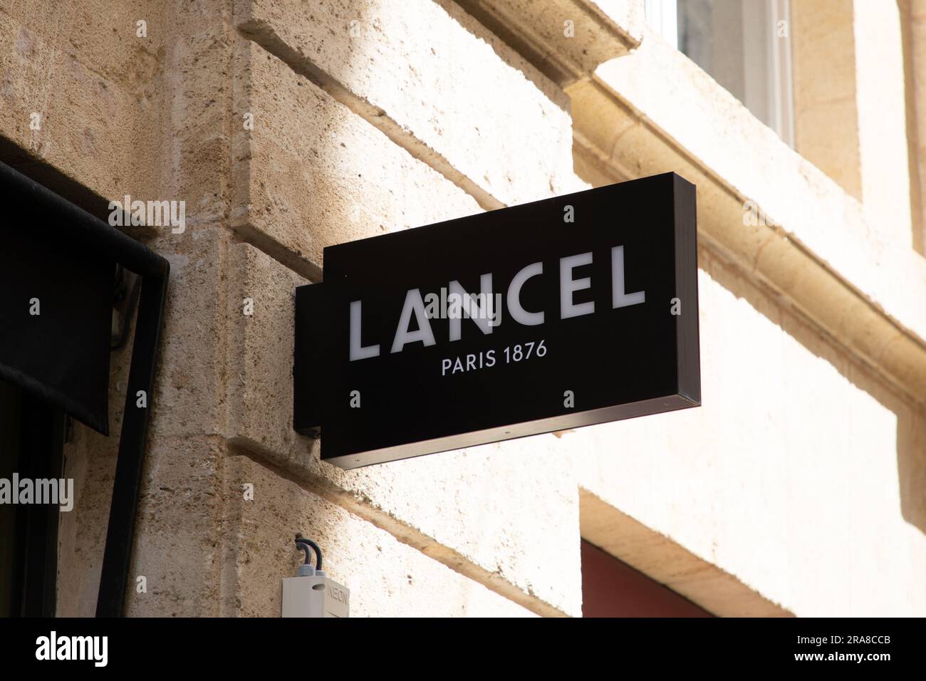 Bordeaux , Aquitaine  France - 06 06 2023 : Lancel boutique logo brand and sign text on facade store chain fashion clothing shop Stock Photo