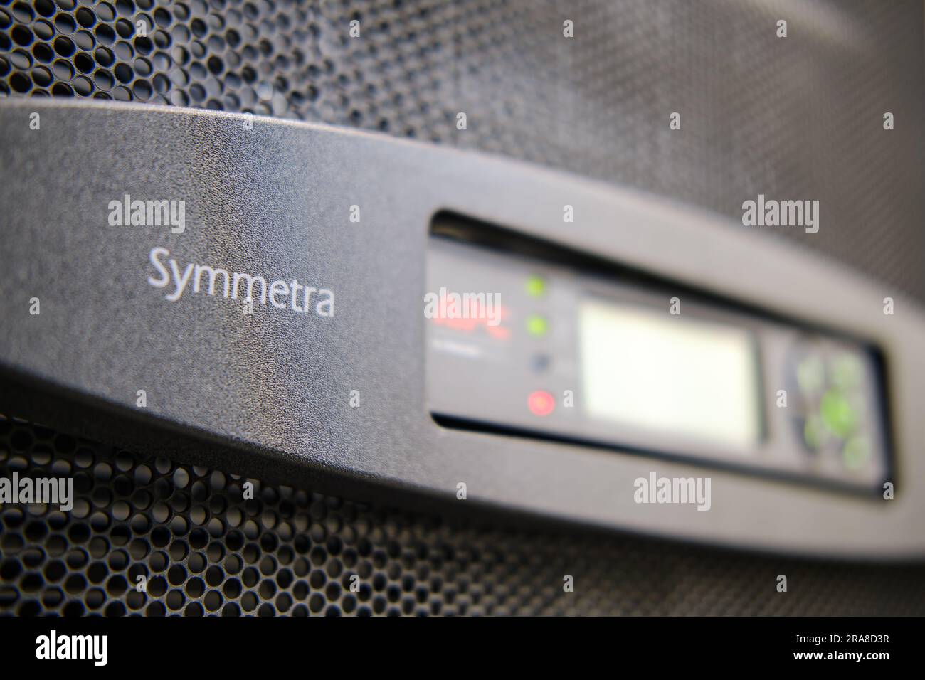 Control panel APC with alarm module of uninterruptible power supply system ups in server room