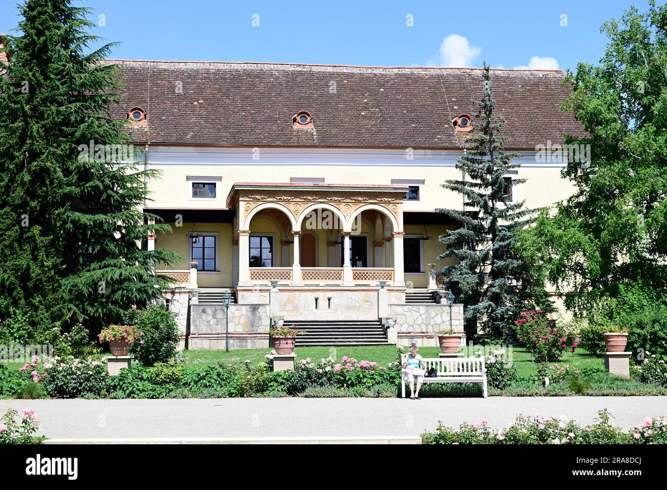 Baden, Lower Austria, Austria. Weikersdorf Castle, rear view from the  castle park in Baden Stock Photo - Alamy