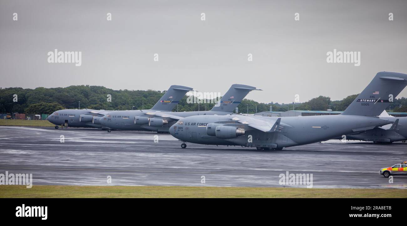 USAF C17 Globemaster IIIs at Prestwick International Airport near Glasgow Stock Photo