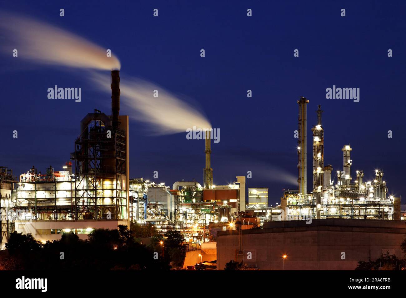 Industrial plant at night Stock Photo - Alamy