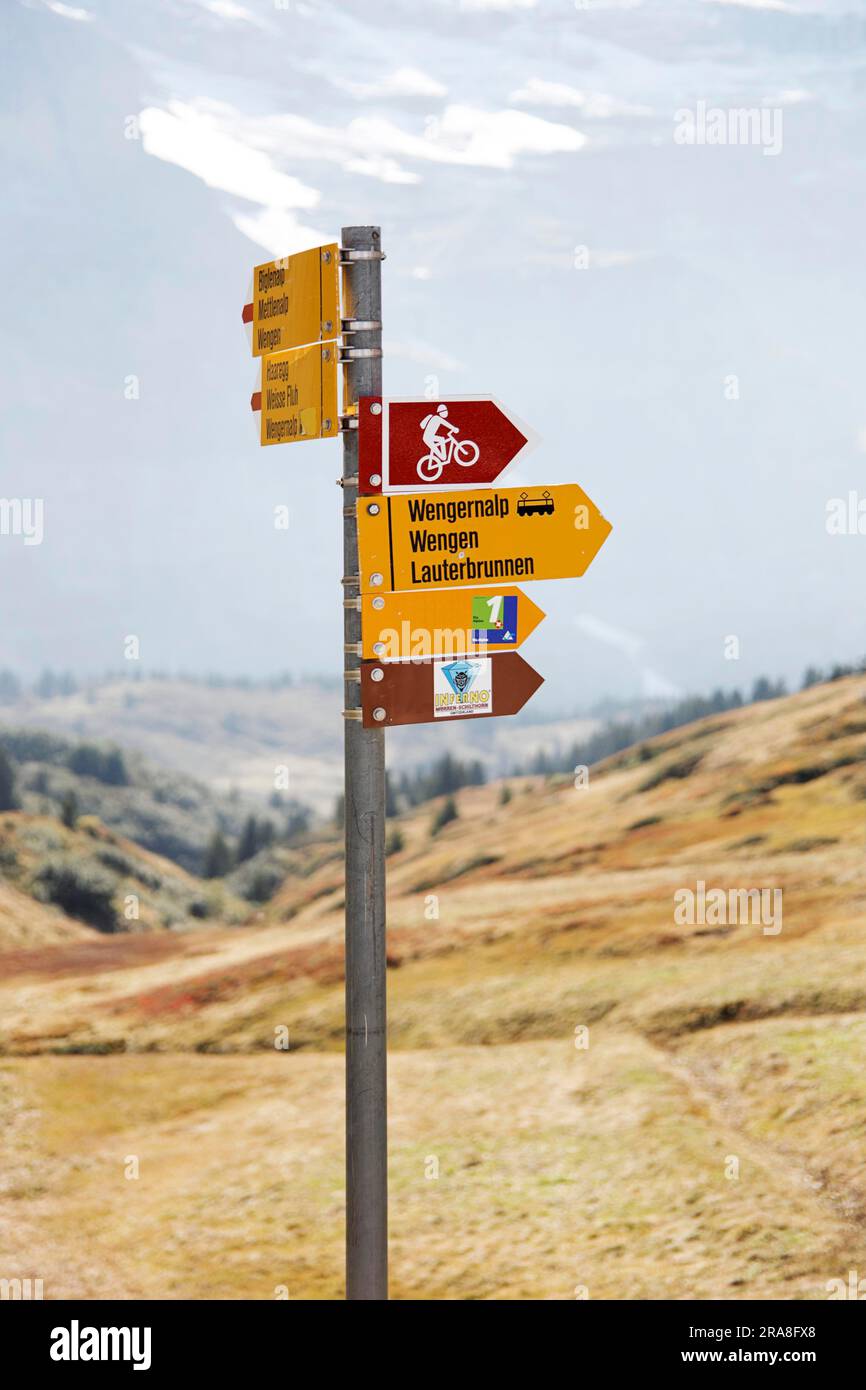 Signpost at the Jungfraujoch Stock Photo - Alamy