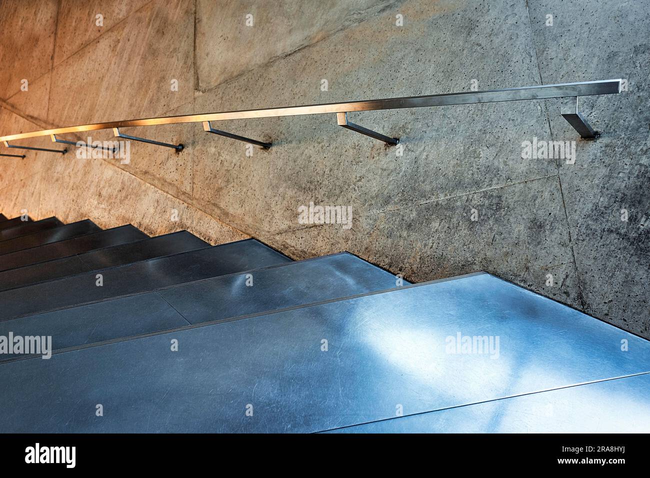 Staircase in the Casa da Musica concert hall, Casa da Musica, architect Rem Koolhaas and Ellen Van Loon, interior shot, modern architecture, Porto Stock Photo