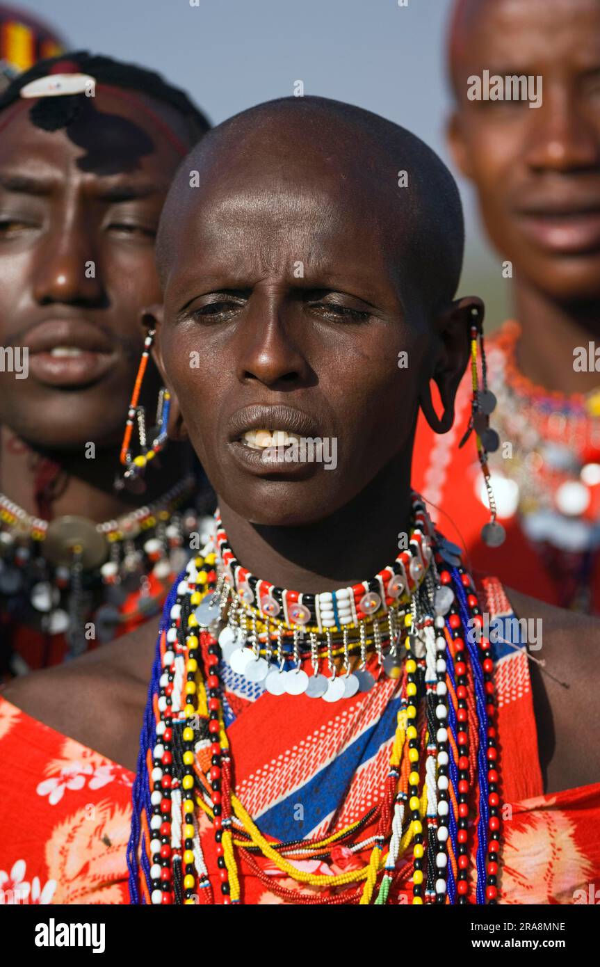 Masai woman, Masai Mara, Kenya Stock