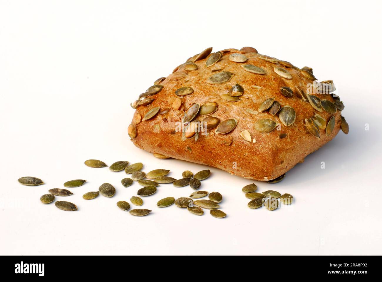 Pumpkin seed roll, bread roll Stock Photo Alamy