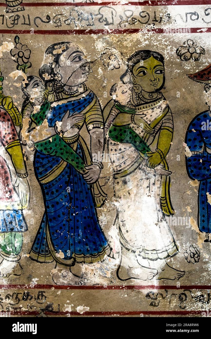 18th century Murals frescos paintings in Adinath Jain temple at Vidur