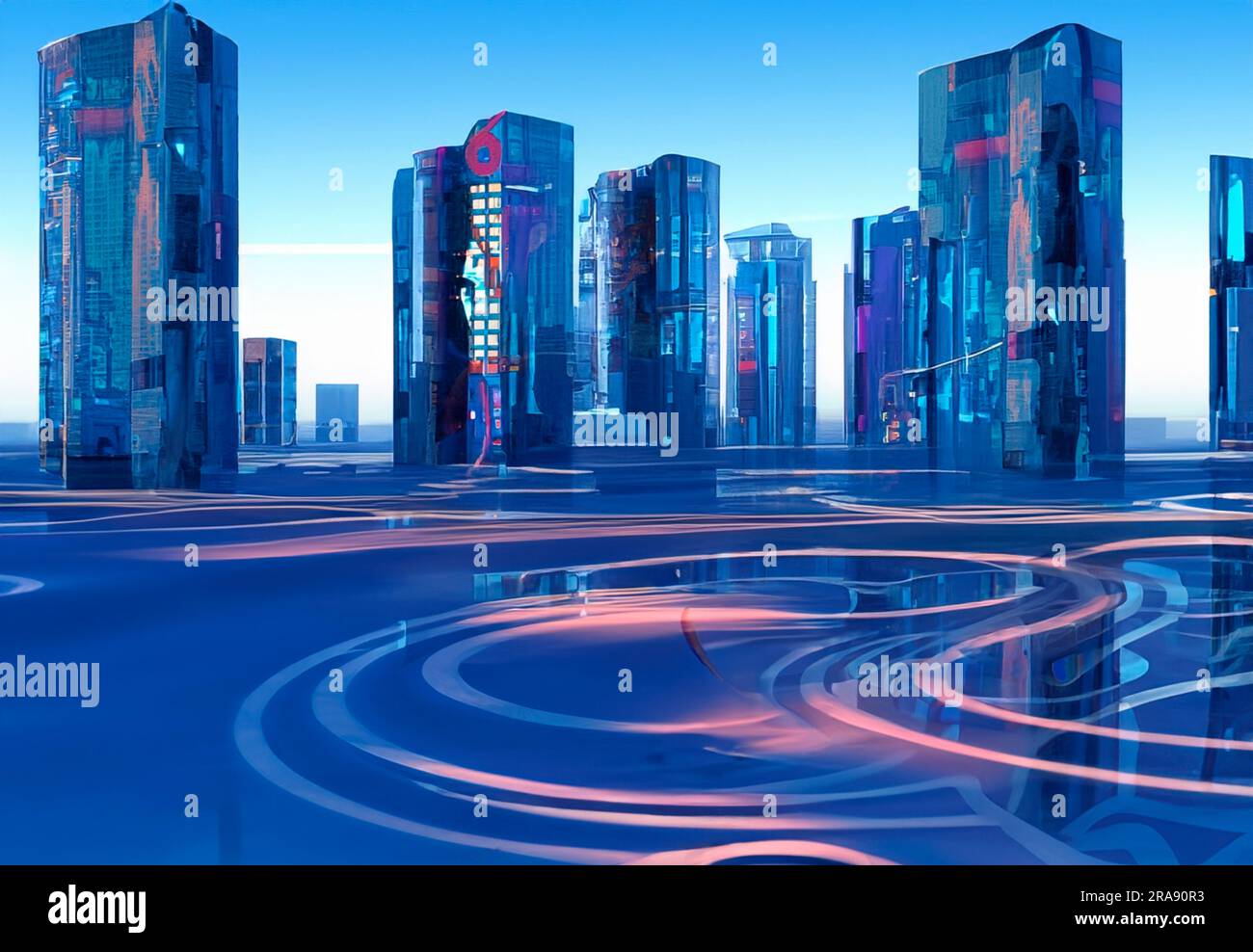 Futuristic city in desert Stock Photo - Alamy