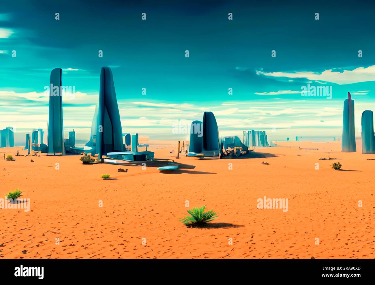Futuristic city in desert Stock Photo - Alamy