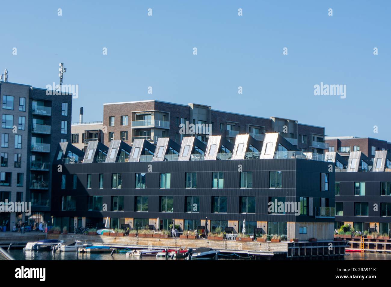 Modern housing estate in Copenhagen, Denmark. A new district
