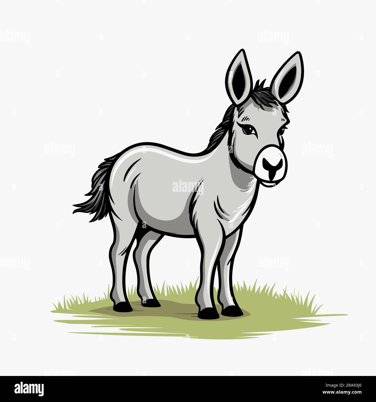 Donkey. Donkey hand-drawn illustration. Vector doodle style cartoon ...