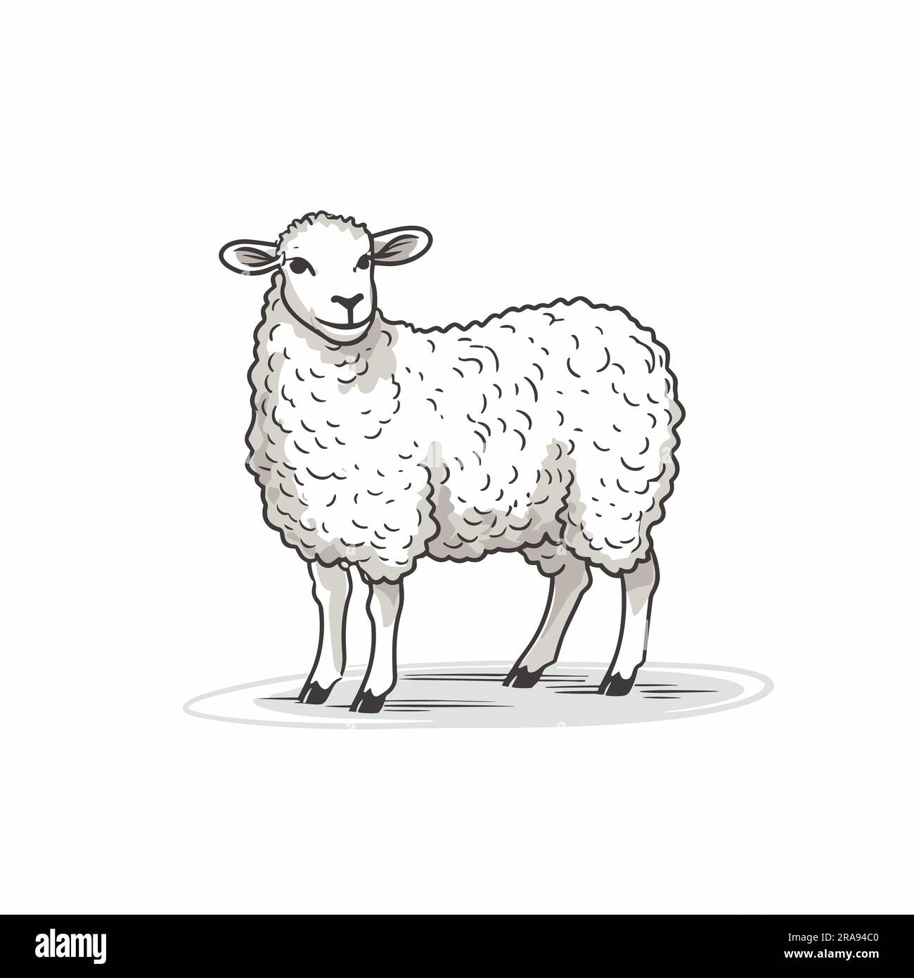 Ewe. Ewe hand-drawn illustration. Vector doodle style cartoon ...