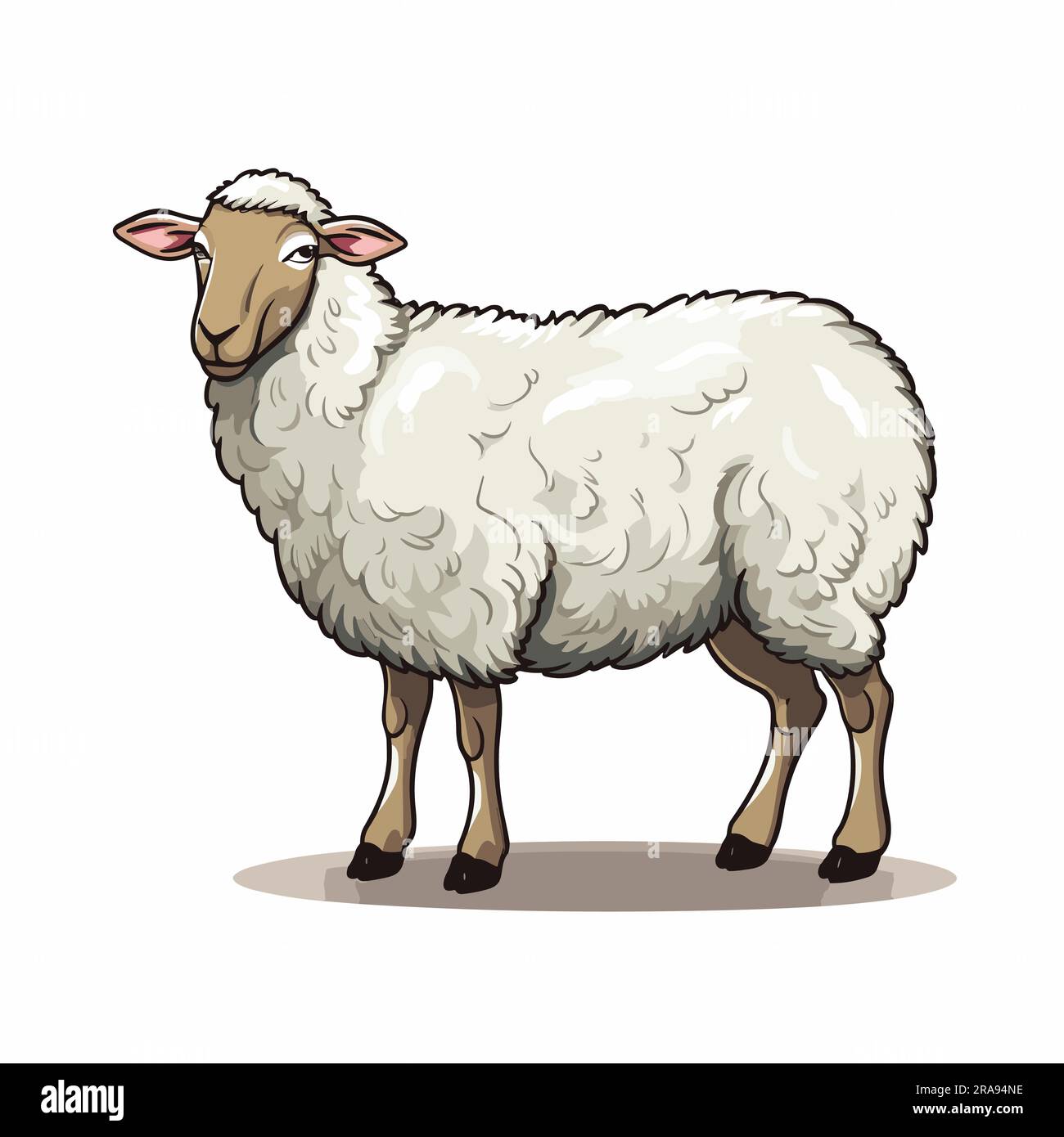 Ewe. Ewe hand-drawn illustration. Vector doodle style cartoon ...