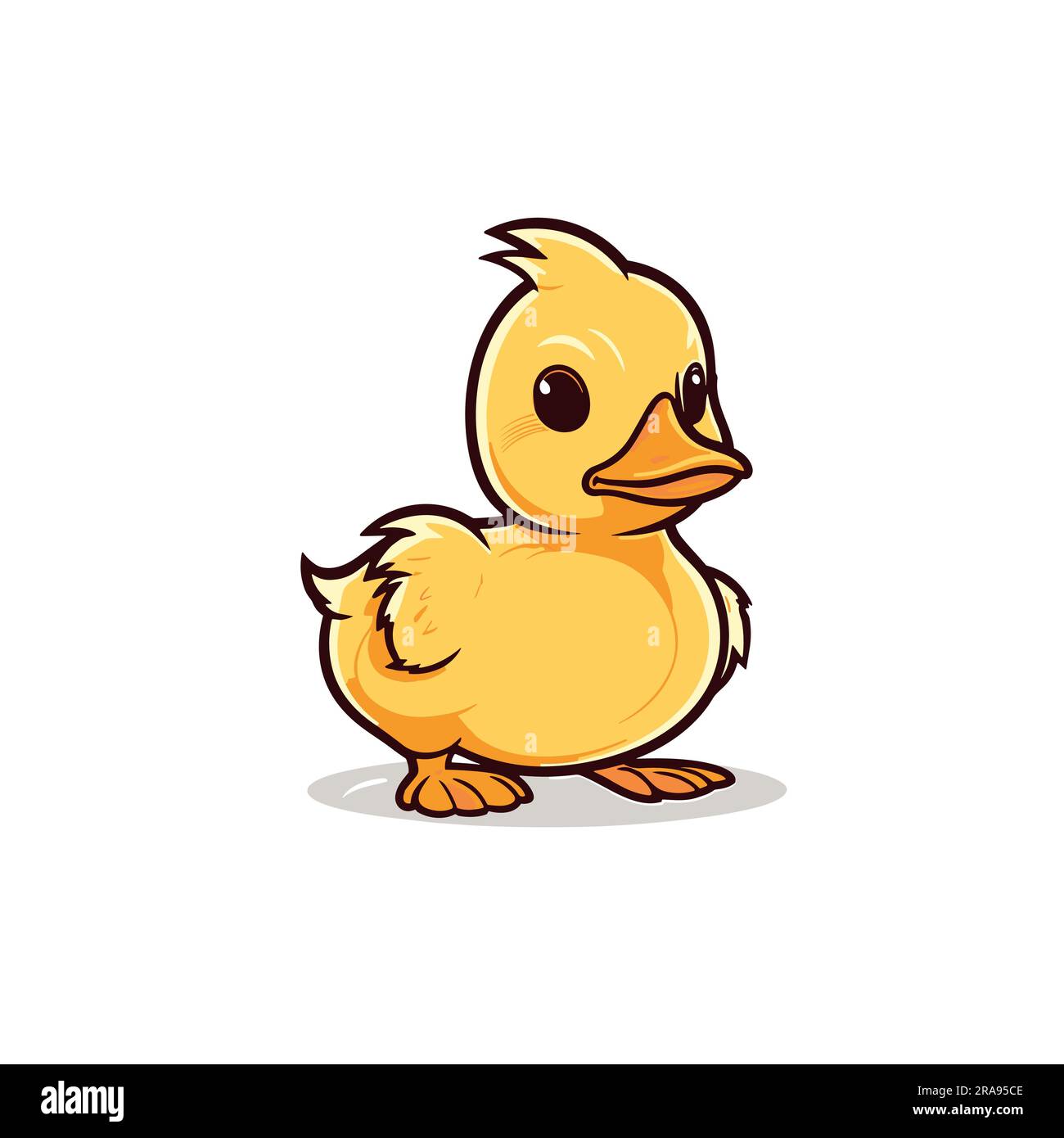 Duckling. Duckling handdrawn illustration. Vector doodle style cartoon