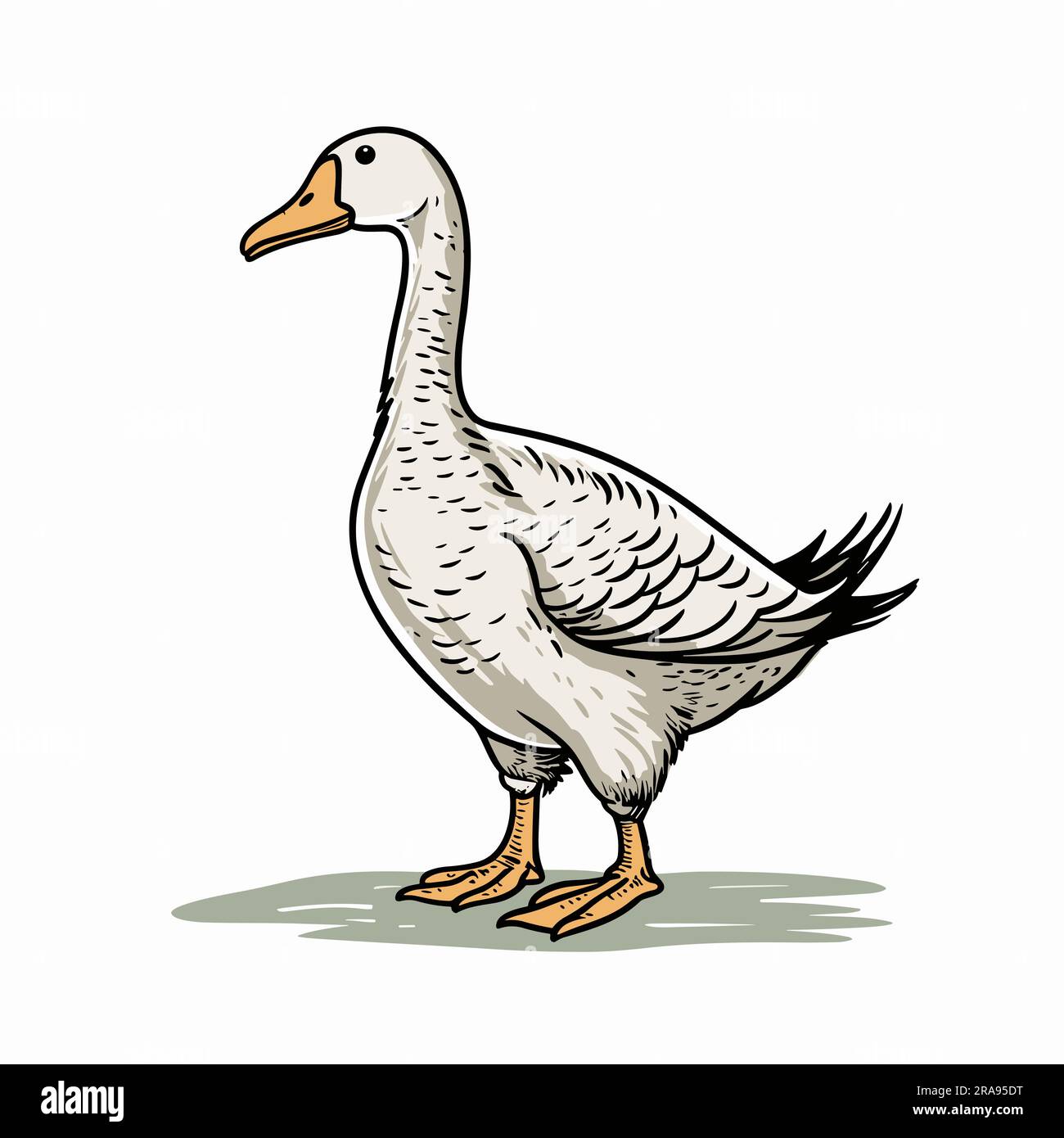 Goose. Goose hand-drawn illustration. Vector doodle style cartoon ...