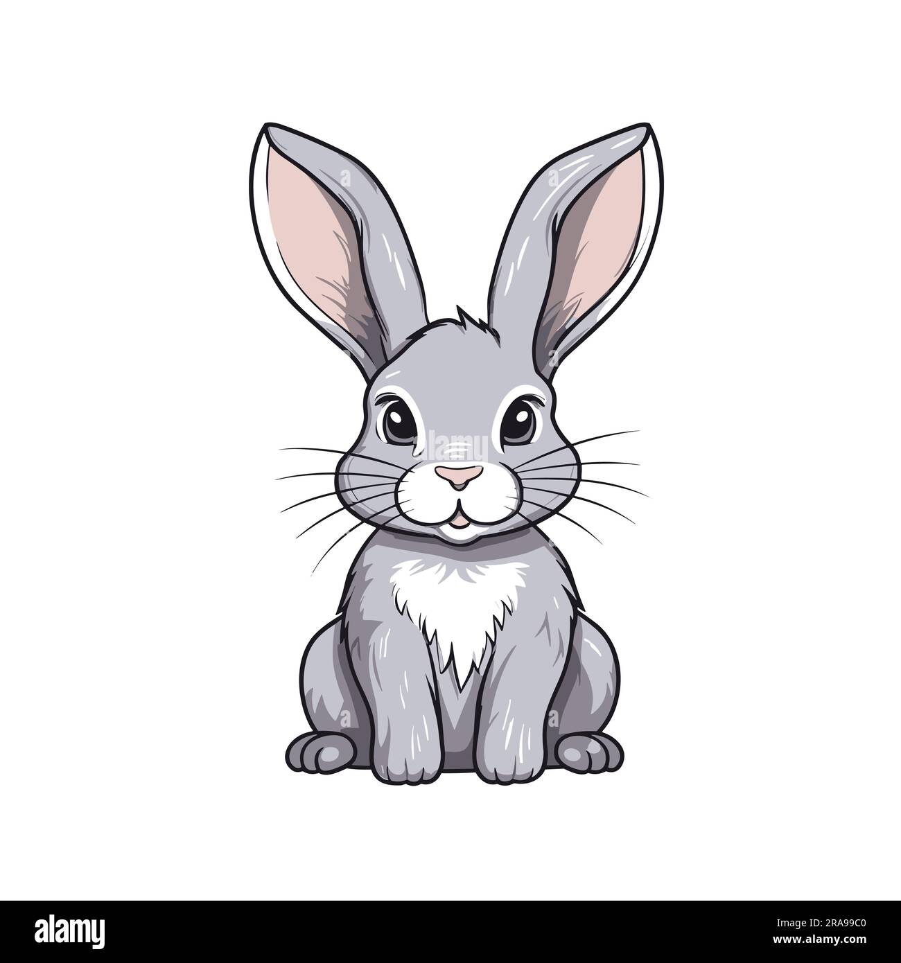 Rabbit buck. Rabbit buck handdrawn illustration. Vector doodle style