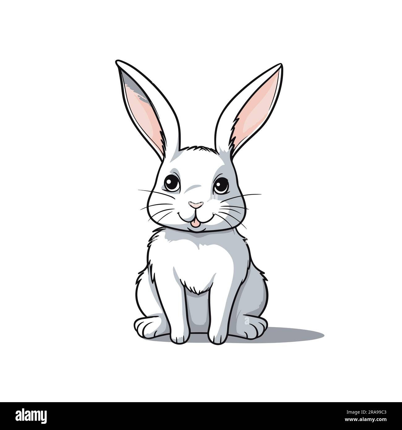 Rabbit buck. Rabbit buck handdrawn illustration. Vector doodle style