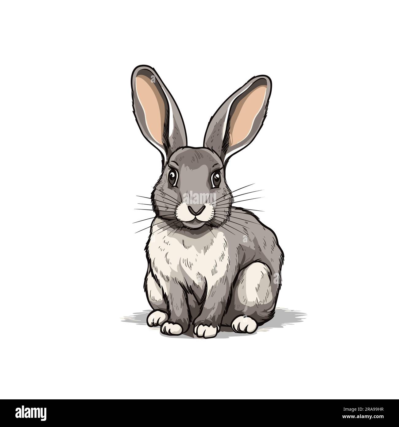 Rabbit buck. Rabbit buck handdrawn illustration. Vector doodle style