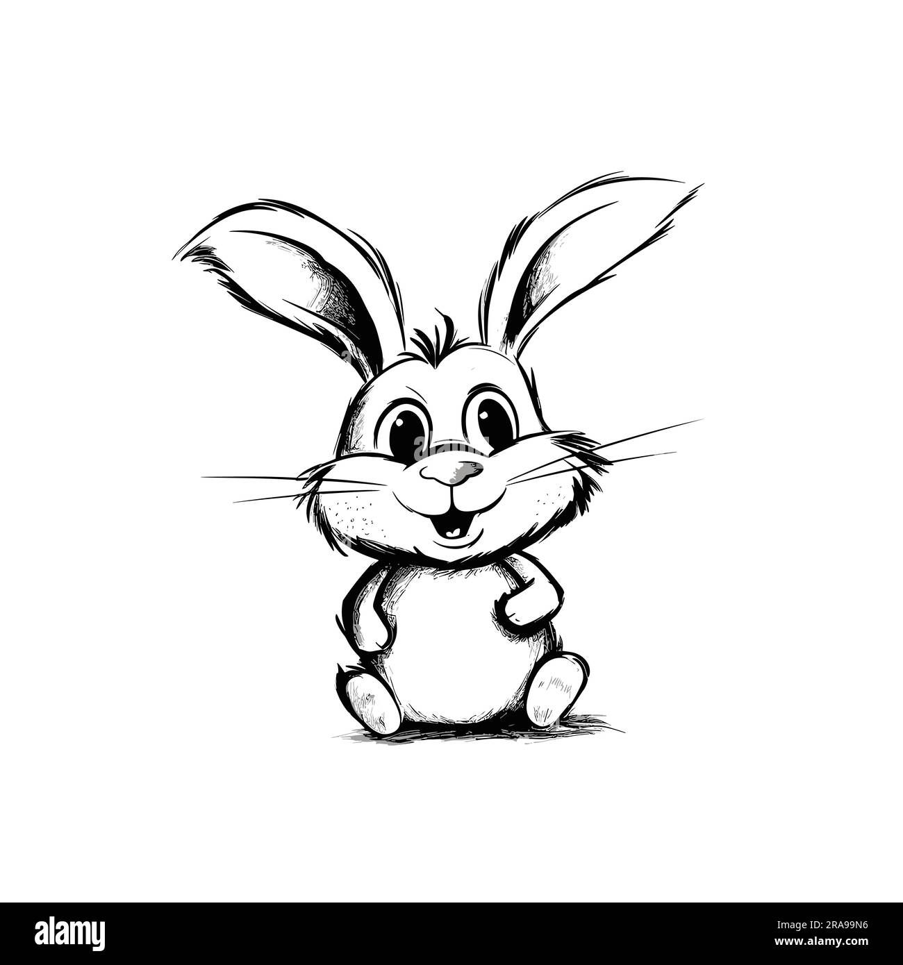 Rabbit buck. Rabbit buck hand-drawn illustration. Vector doodle style ...