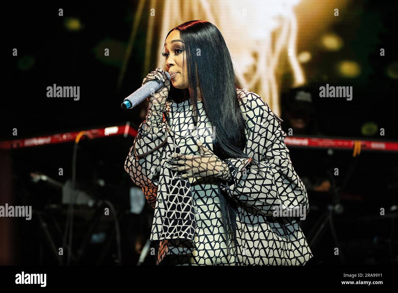 Monica performs at the Essence Festival on Saturday, July 1, 2023, at