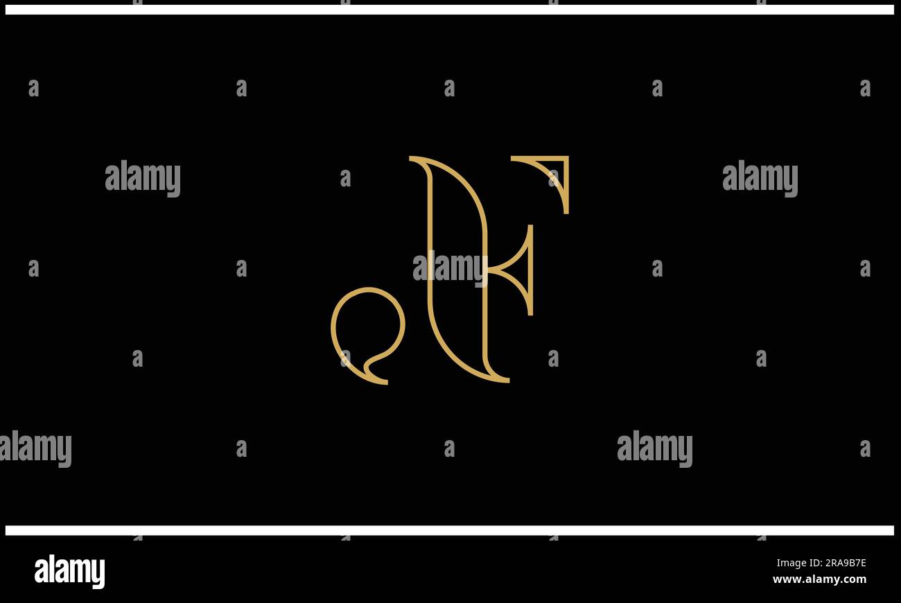 JF, FJ, Abstract Letters Logo Monogram Stock Vector