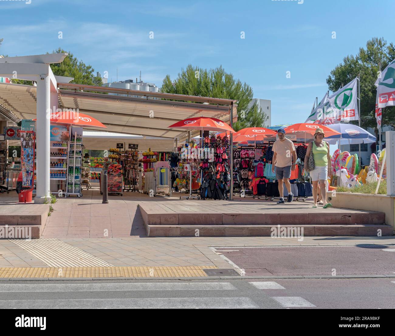 Cala Millor, Spain; june 17 2023: Supermarket and souvenir shop of the Spar company, in the Majorcan tourist resort of Cala Millor, Spain Stock Photo