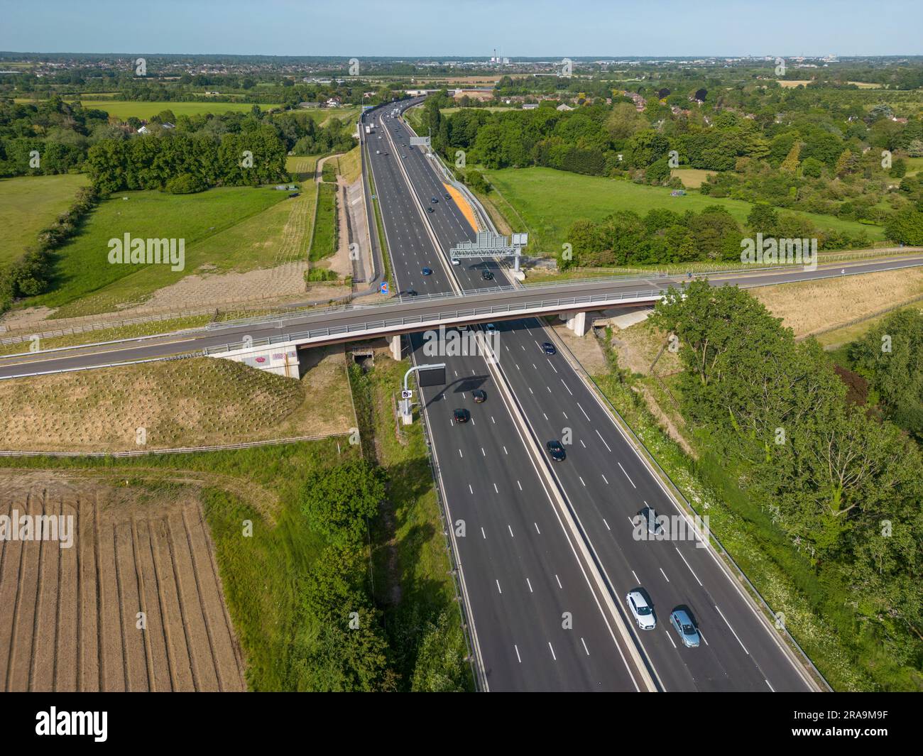 Aerial view of the M4 motorway, Dorney Reach, Bucks, UK Stock Photo - Alamy