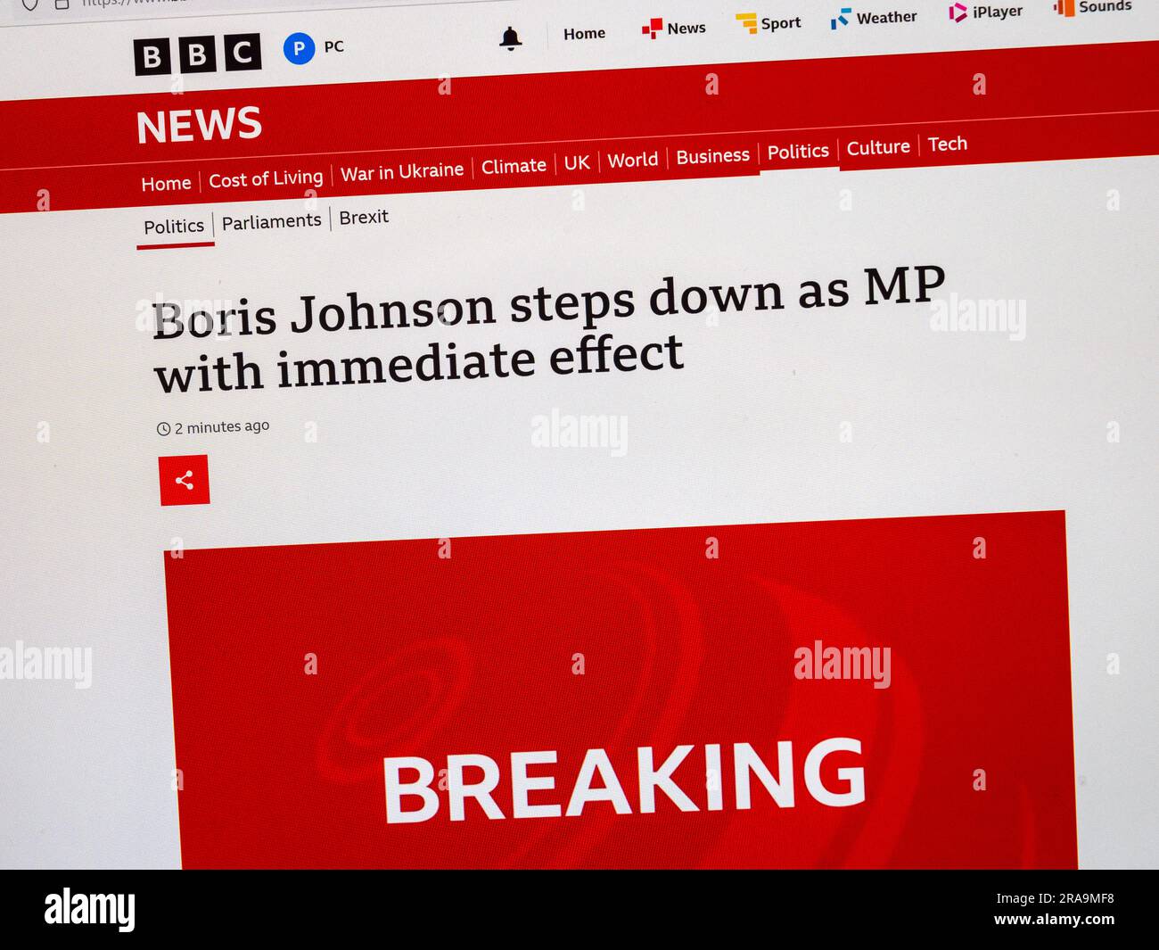 Boris johnson steps down as mp hires stock photography and images Alamy