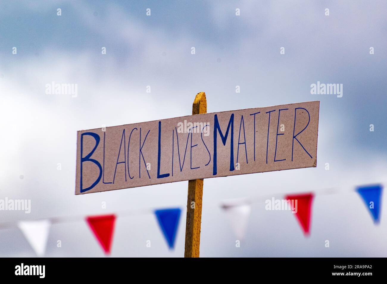 Black Lives Mater Protest Truro, Cornwall 2020 Stock Photo