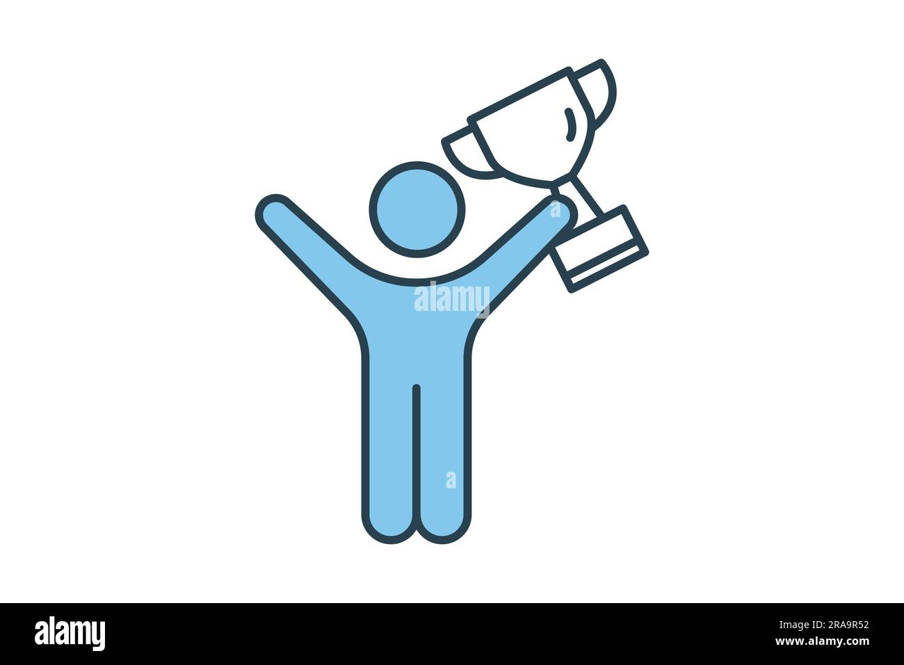Winner icon. Man holding trophy cup. icon related to celebration ...