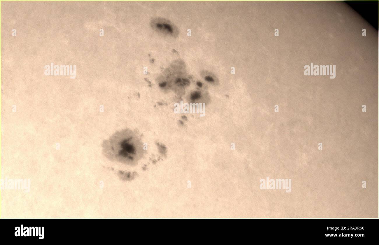 Cologne, Germany. 02nd July, 2023. The huge sunspot AR3354 can