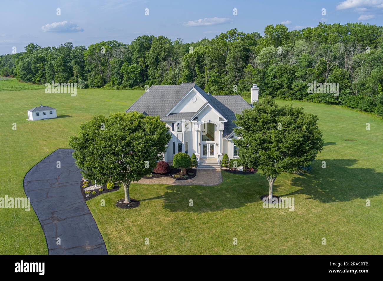 Aerial view of rural American home, Pennsylvania, USA Stock Photo - Alamy