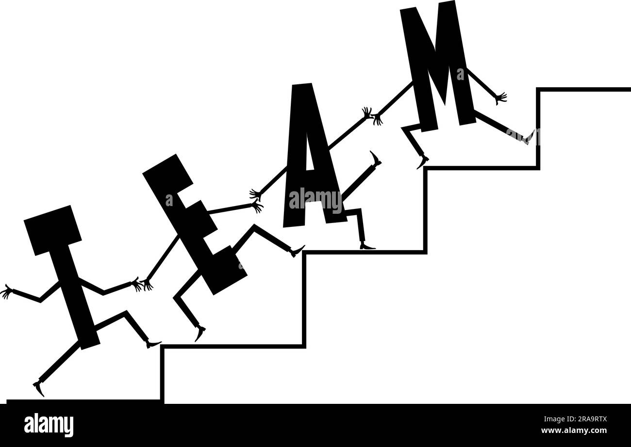Business. Team work in business concept. Letters T, E, A, M going