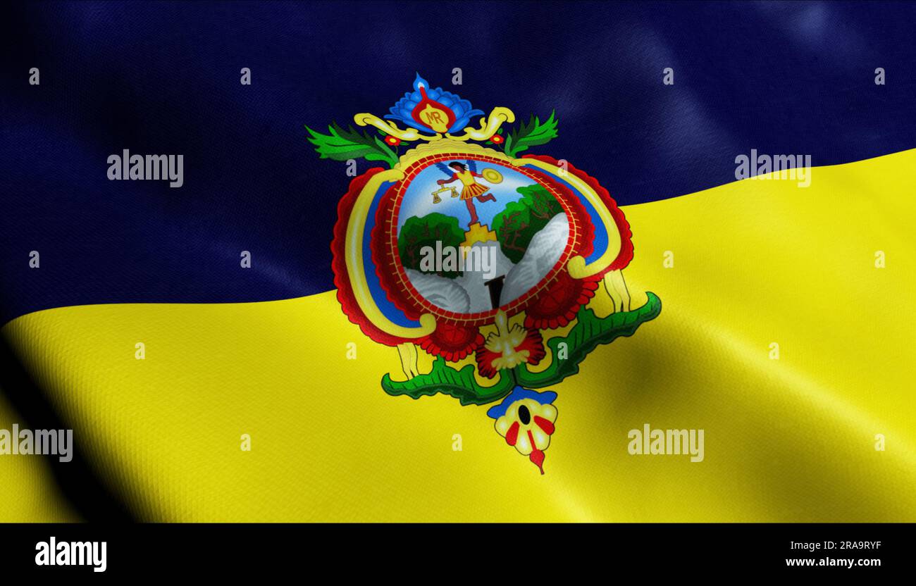 3D Illustration of a waving Honduras department flag of Francisco Morazan Stock Photo