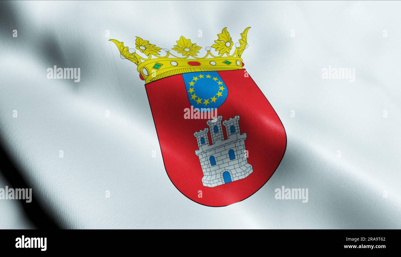 3D Illustration of Dominican Republic city flag of La Vega Stock Photo ...