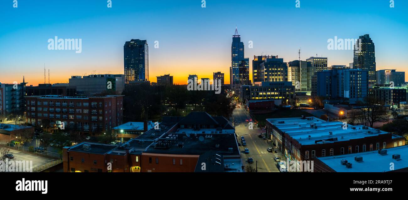 Downtown Raleigh Skyline at Sunrise with clear skies Stock Photo - Alamy