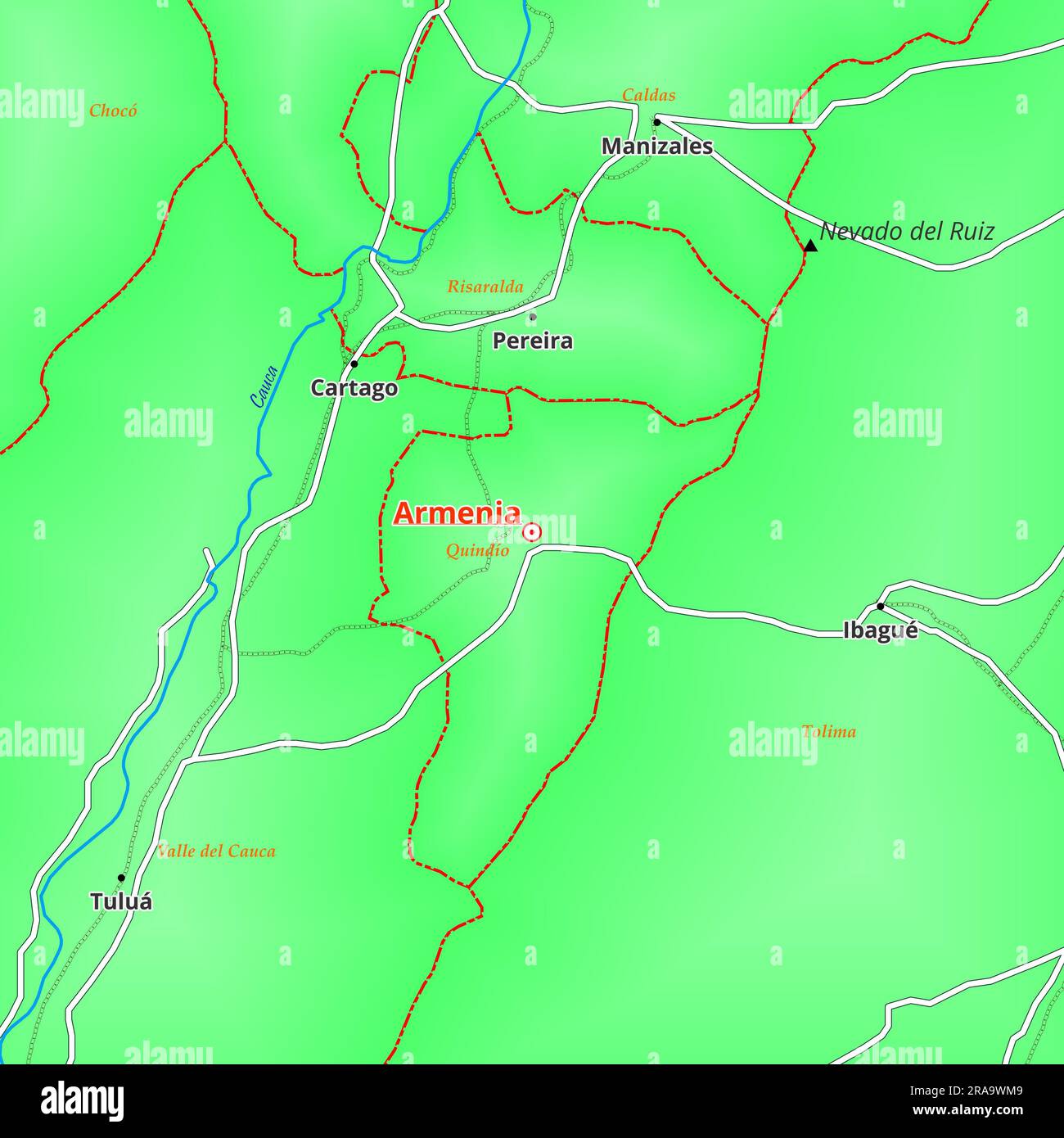 Map of Armenia City in Colombia Stock Photo Alamy