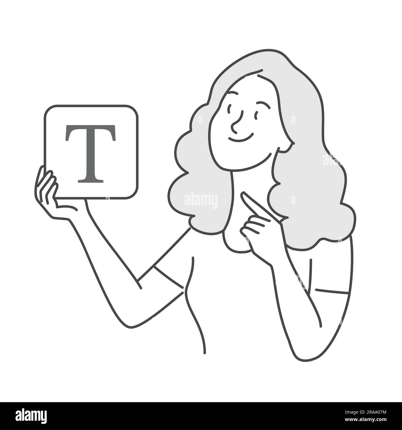 Woman working on website development. Hand drawn vector illustration. Stock Vector